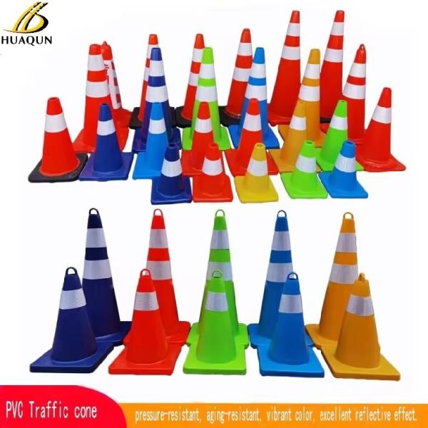 700mm Traffic Cones 28 Black Base PVC Flexible Highway Construction Cones