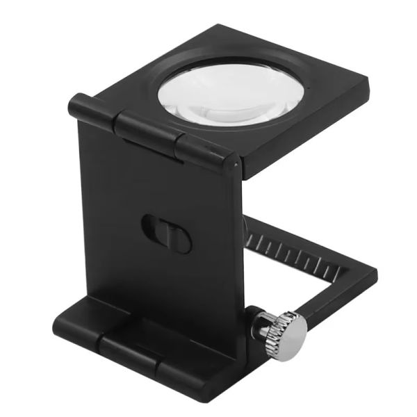 LED Lighting 10X Metal Folding Magnifier Foldable Desktop Textile Linen Tester with Metric Scale Product Type Magnifiers