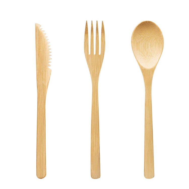 Tableware кухни установил столовый прибор вилок и ложек ножей домашнего барбекю набор бамбуковый