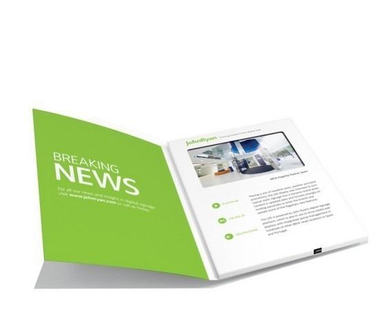 Folder style Promotional Video Brochure With Magnetic Switch , Touch Screen