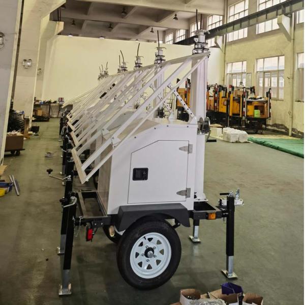 Security Camera Trailer Solar Cctv Trailer With 2*300W Solar Panels For Construction Sites