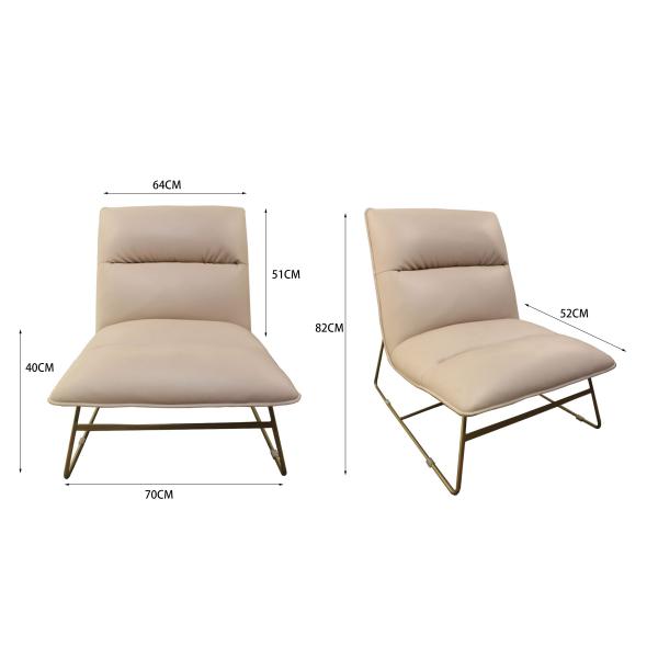 Living Room Leather OEM 0.258CBM Metal Leg Leisure Sofa 84*78*59
