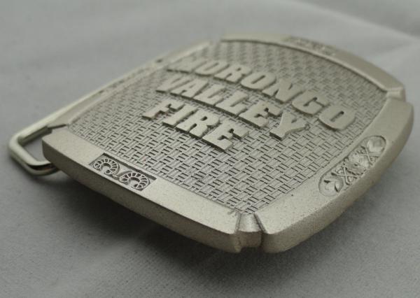 3D Double Sided Metal Buckle with Anti Gold, Mat Gold, Mat Nickel, Misty Nickel Plating for Morongo Valley Fire