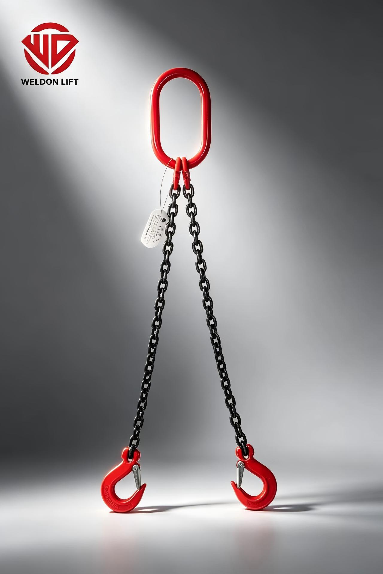 Durable Lifting Chain Sling Corrosion Resistant G80 Lifting Sling Equipped With Chain Rigging Hooks