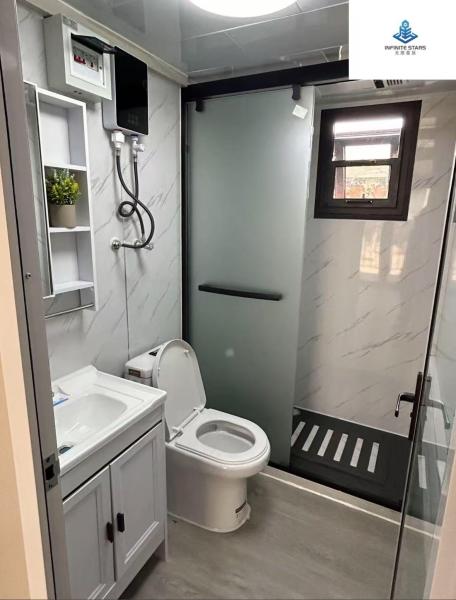Maison conteneur pliable et extensible pour l'hôtellerie éphémère avec panneaux isolants en laine de roche ignifuges