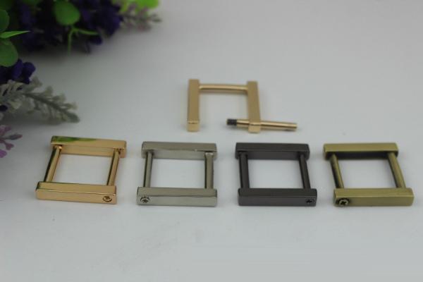 Fancy gold can detachable 19 mm metal rectangle square buckles for handbag