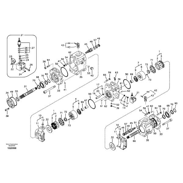 VOE 14535452 VOE14535452 Oil Seal Sealing For Volvo Excavator Hydraulic Pump EC160C EC180C EC210B EC210C EC235C EC240B