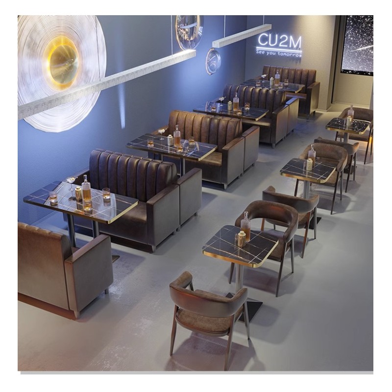 Custom Design Modern Cafe Bench Seating Fast Food Restaurant Table and Chairs Coffee Shop Sofa