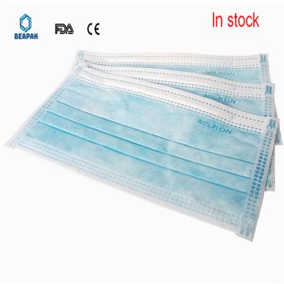 Elastic Earhook Disposable Face Mask  For Dust Bacteria Smoke Pollution