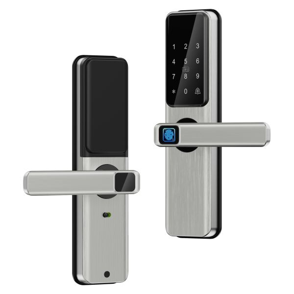 Home Security WIFI Tuya APP Smart Multi-Unlock Fingerprint Key Padlock Polished Aluminum Alloy Door Lock 6-Month Standby Time