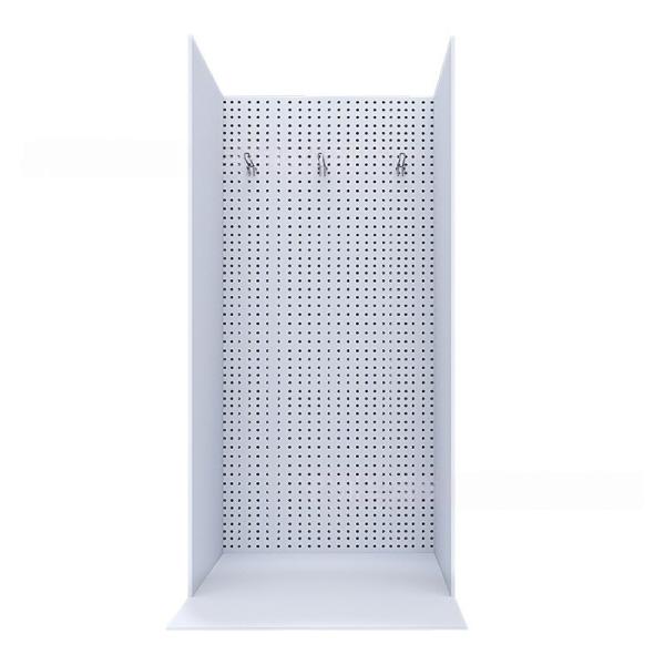 Free Standing Exhibitions Metal Display Stand Peg Board Display Rack With Wheels