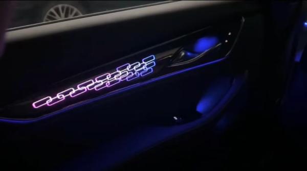 Ambient lights Rainbow symphony dynamic carbon fiber check design mold design for Cadillac CT5