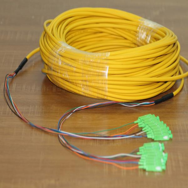 8 Cores Pre Terminated Fiber Optic Cable SC OS2 Singlemode Breakout Pre Connected