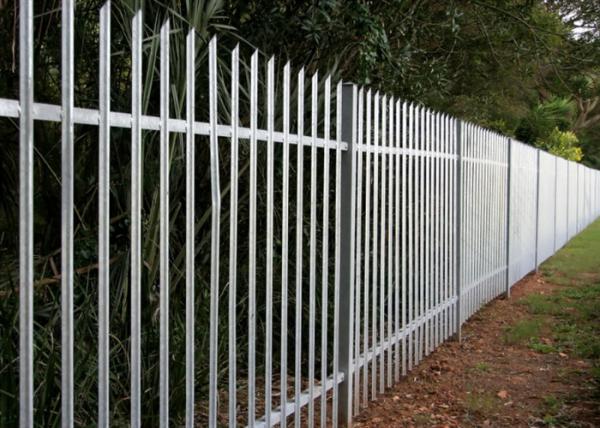 Cercas tubulares de aço revestidas com pó Cercas de palisada de aço 65 * 2.0mm
