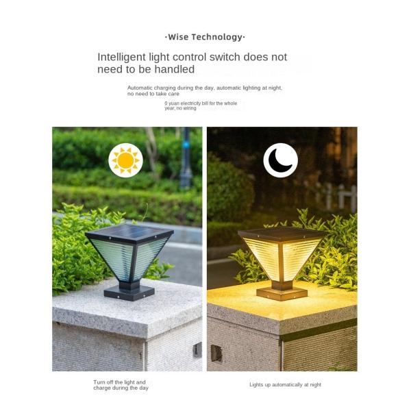 Durable Led Solar Powered Pillar Light Waterproof Electric Lamp Post for Outdoor Column