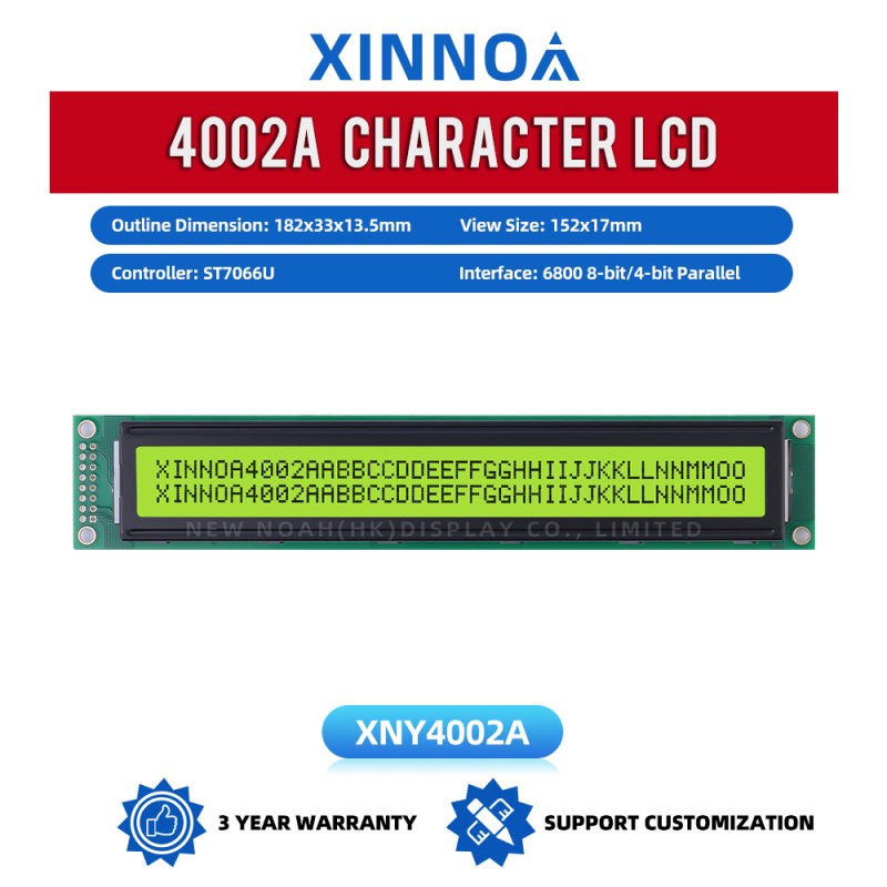 Yellow Green Film 4002A LCD Screen Module 2*40 4002 Multiple Languages LCD Character Dot Matrix Screen 