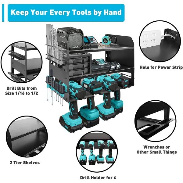 Электрическая буровая стойка для хранения Идеальный организатор для круглого пилового бурового кубика и многого другого