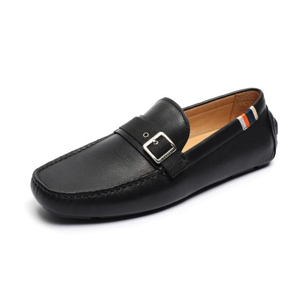 Anti Odor Black Euro 43size Men Genuine Leather Moccasin Cow