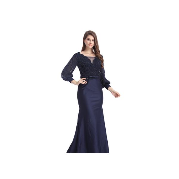 Applique Beading Long Wedding Dresses With Sash / Sexy Evening Gowns