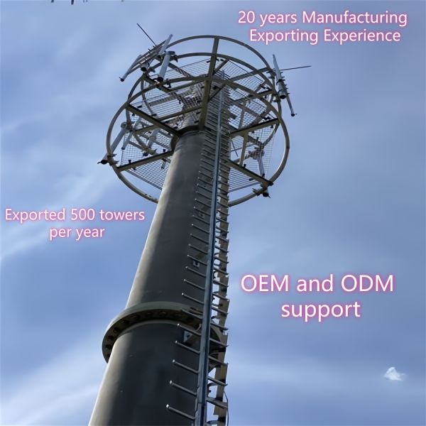20M 30M Monopole OEM ODM Customizable Telecommunication Tower Full Height Material Design Service
