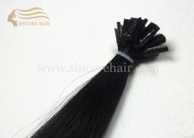 24 Double Drawn Jet Black #1 Italian Keratin Fusion U Shape Hair Extensions 1.2 Gram for sale