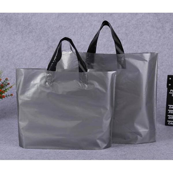 Rope shopping die cut handle tote bag plastic bag soft loop handle bag,Bottom Gusset Soft Loop Handle Food Plastic Bag w