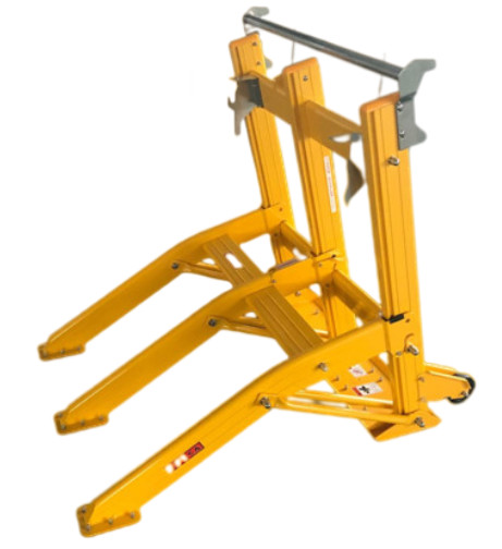 Electrostatic Spray Coated Foldable Portable Vehicle Barricade with High-Visibility Yellow Finish