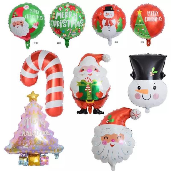 Doces por atacado do balão do bastão da folha da árvore de Natal do balão da folha de alumínio de vara de passeio do boneco de neve da árvore de Natal