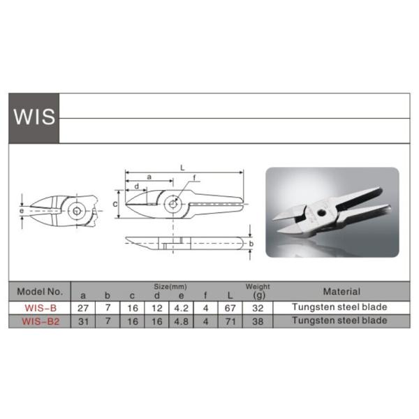 Wis - B Air Nipper Blades For Crimping Of Metals / Copper And Stainless Steel Wire