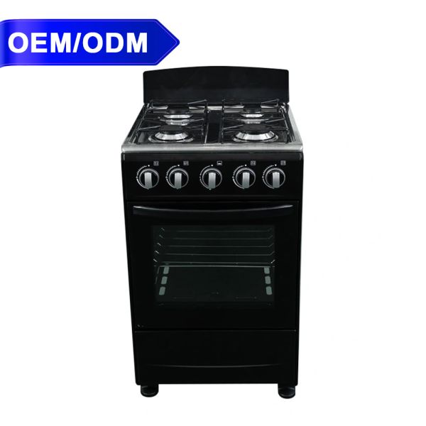 Free Standing 4-Burner Gas Cooker Wholesale Range 50cm White Stainless Steel Oven Grill A+ Energy Efficiency Electronic Ignition