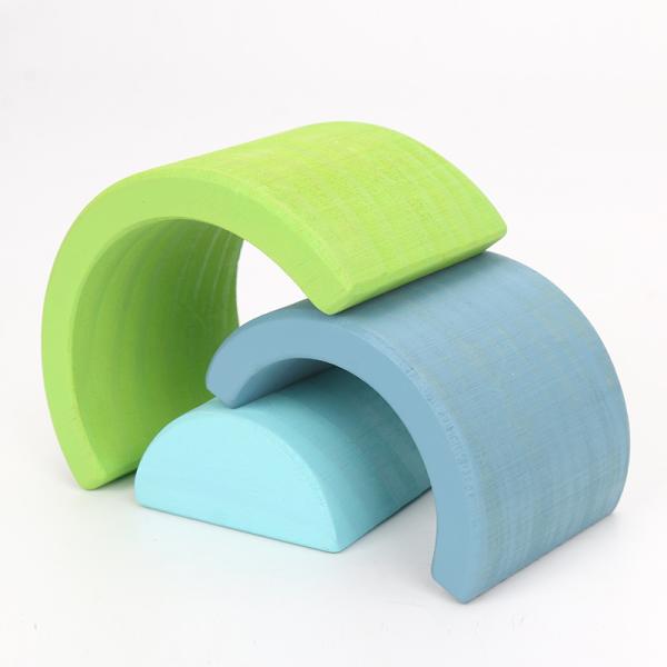 Blocs constitutifs en bois Toy Creative Educational d'arc-en-ciel de Brown 18cm