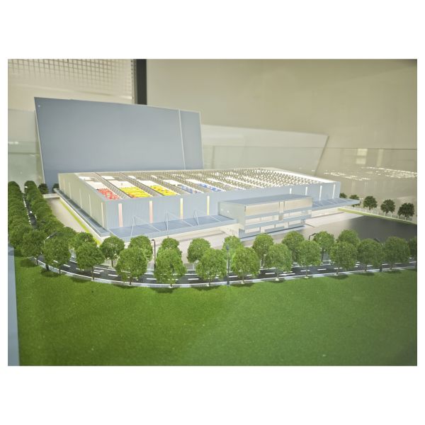 Intelligent Logistics Center Scale Architectural Model AI Powered Automated Storage & Sorting System Showcase
