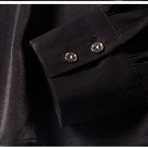Round collar and long sleeves chiffon shirt for women clothing