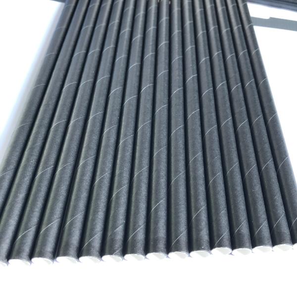 120gsm Thickness Paper Drinking Straws 5x120mm Black Colored