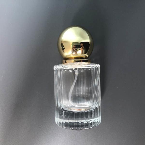 Les cosmétiques en verre portatifs de bouteille de sous-marin de parfum de barre verticale de parfum 30ML de bouteille de chapeau à extrémité élevé de boule pulvérisent la bouteille vide de bouteille