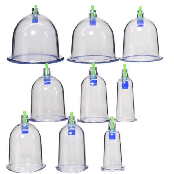 Plastic Vacuum Curve Shape Hijama Cup Class I ABS Material from CHIMEI 118-L150 4.5cm
