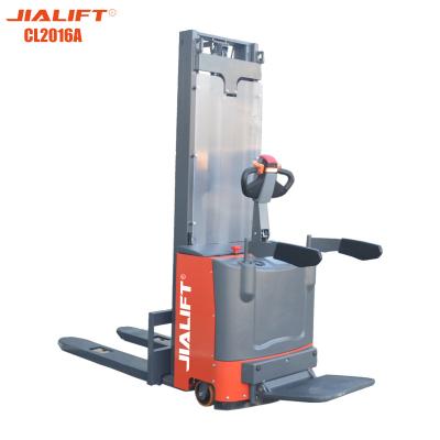 Standing On Electric Stacker 2000kg Lifting Height 1600mm Battery Powered Stacker