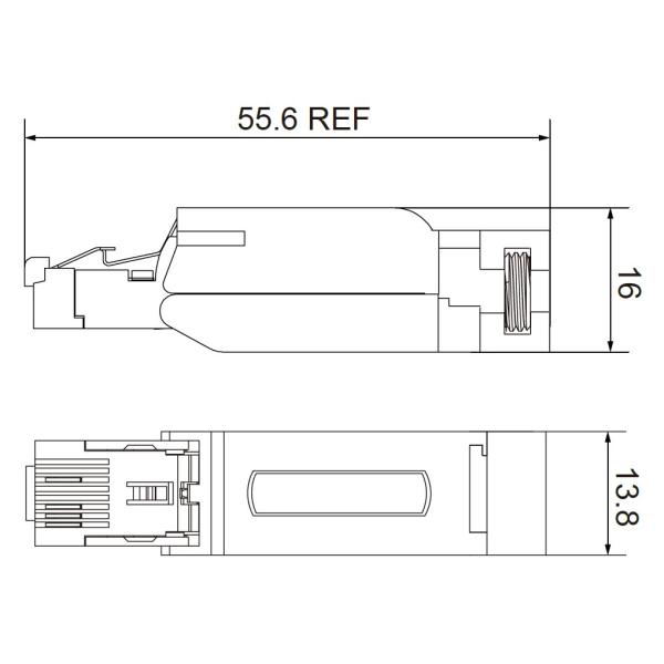 Металлический корпус RJ45 соединитель 4 штифтов