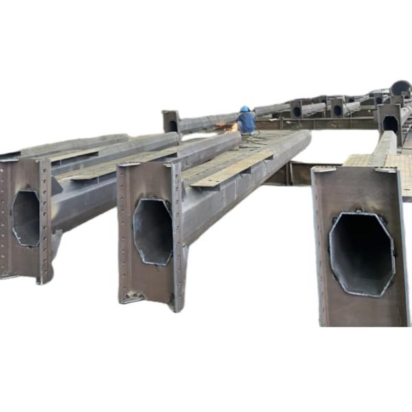 Hongxin Overhead Line Galvanized Suspension Steel Pole Q460 Transmission Pole With Crossarms