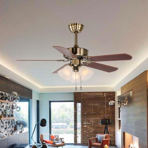 Contrôle de fermeture à glissière Luxe 110/220V Prix bon marché Économie d'énergie Décoratif Ac Dc Meilleur lustre Ventilateur de plafond en bois Avec lumière
