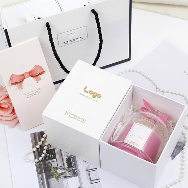10*10*12cm Luxury Custom Scented 30cl Candle Box Tube Packaging With Gold Foil Print Logo