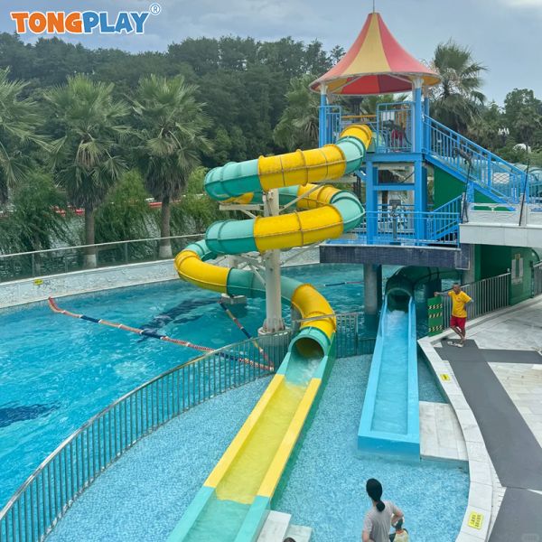 Fiberglass Construction Water Slide with 500kg Max Capacity and Customized Color for Water Parks