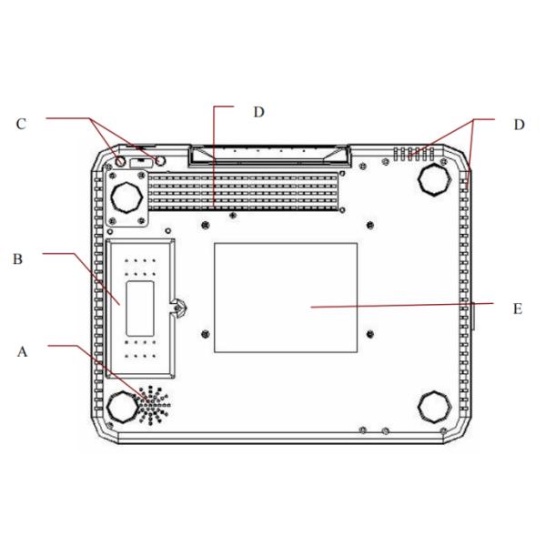 Edan SE-1200 Express ECG Machine Задняя оболочка Нижняя панель В хорошей форме и хорошем рабочем состоянии