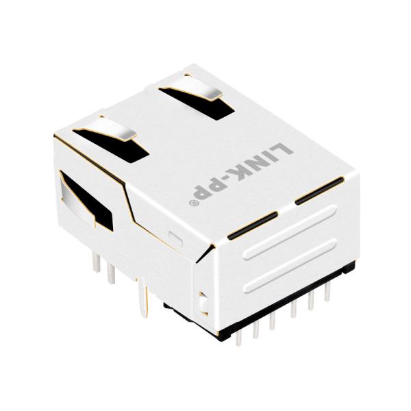Étiquette 1000 gauche simple de la base-T 7499111615 VERS LE HAUT du connecteur femelle LPJK7036-8A98NL de l'Ethernet RJ45