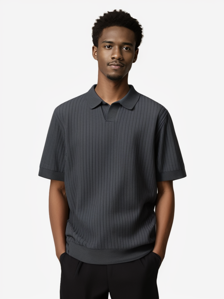 Custom Men's Polo Shirt Outfit with Short Sleeve Old Money & New Trend Summer Cotton Knit Sweater Plain Knitted T-Shirt