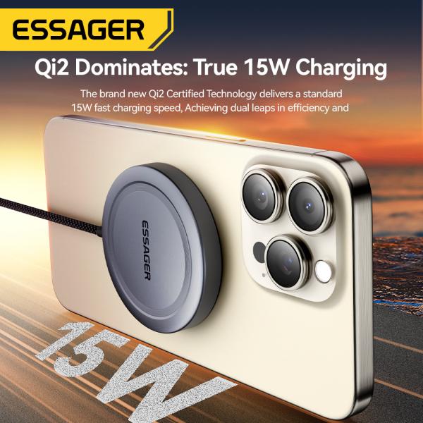 ESSAGER ES-WC11 QI2 Fast Charging Wireless Charger 5W 7.5W 10W 15W