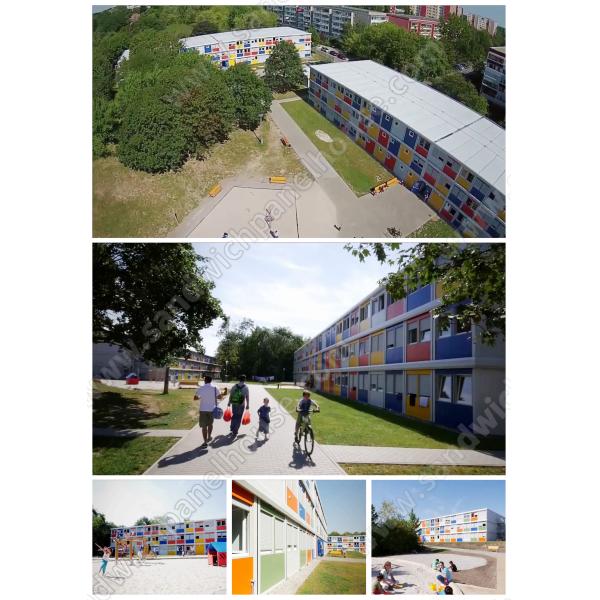 Школьное здание рассказа классов 3 контейнера стены утеса портативное