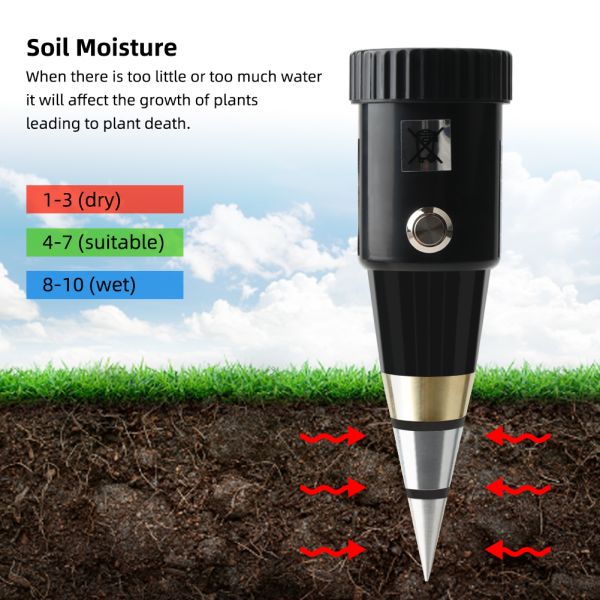 Portable Digital Handheld Soil PH Meter Tester , Soil PH Moisture Meter