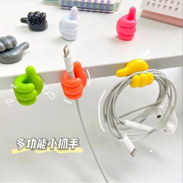 Creative Self Adhesive Thumb Hook for Cable Clip and Key Wall Decoration Hook Type