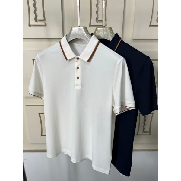 Men's Casual Short-Sleeved for Polo Shirts New Design Classic Fashionable Knitted Style Custom Logo Oversized for Business Use
